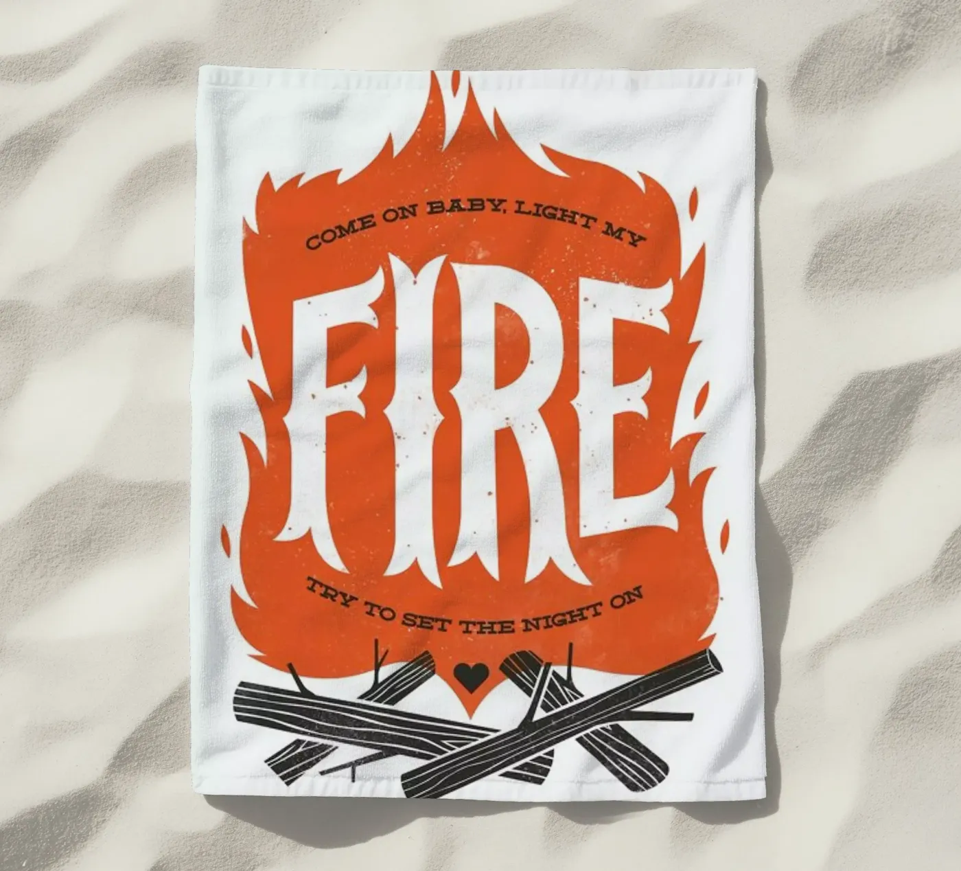 Fire beach towel by Chris Wharton