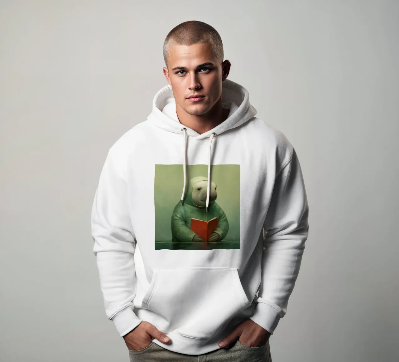 Manatee minimo 1 felpa con cappuccio da Minimal Animal Art