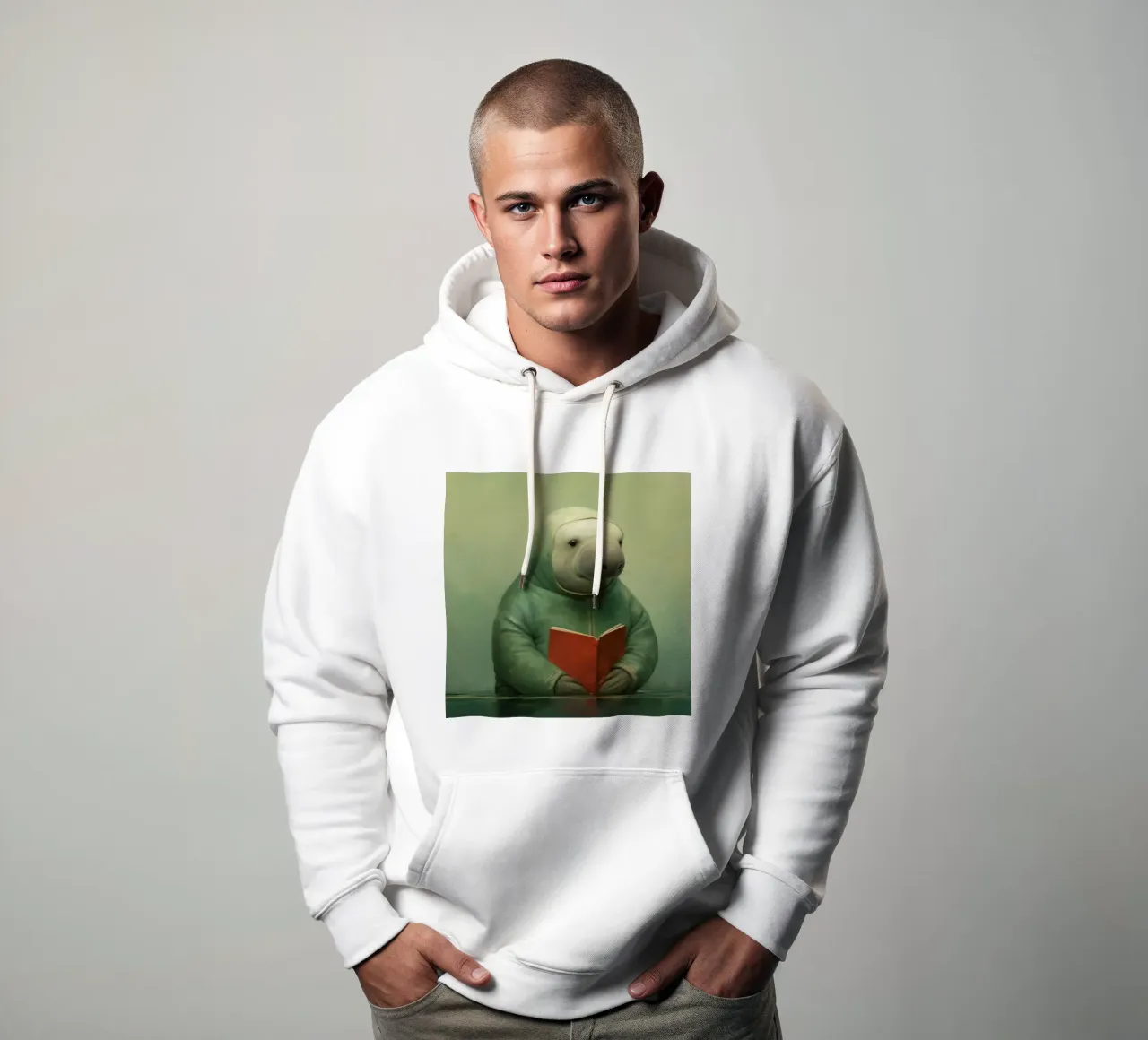 Manatee minimo 1 felpa con cappuccio da Minimal Animal Art