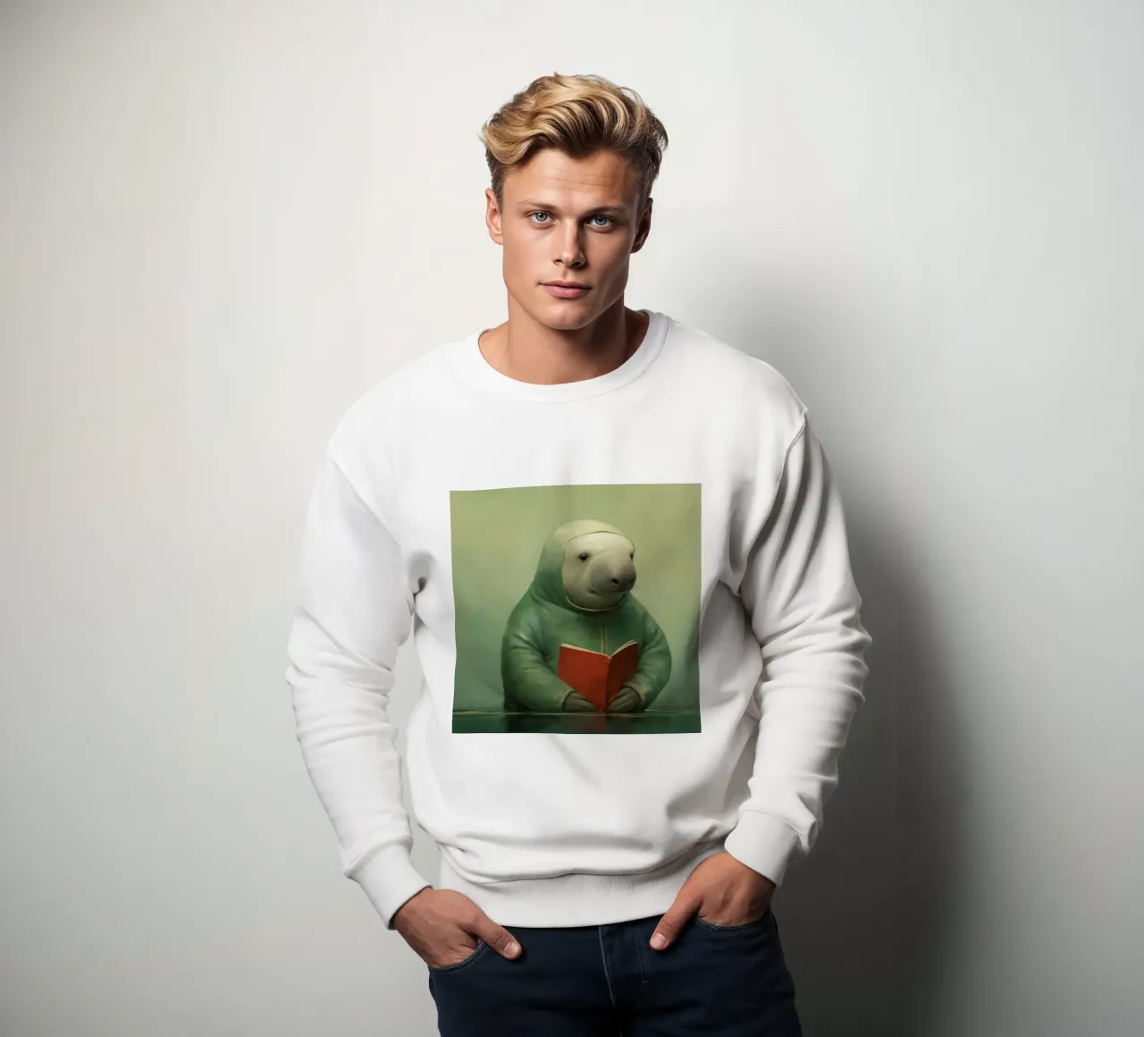 Manatee minimo 1 felpa da Minimal Animal Art