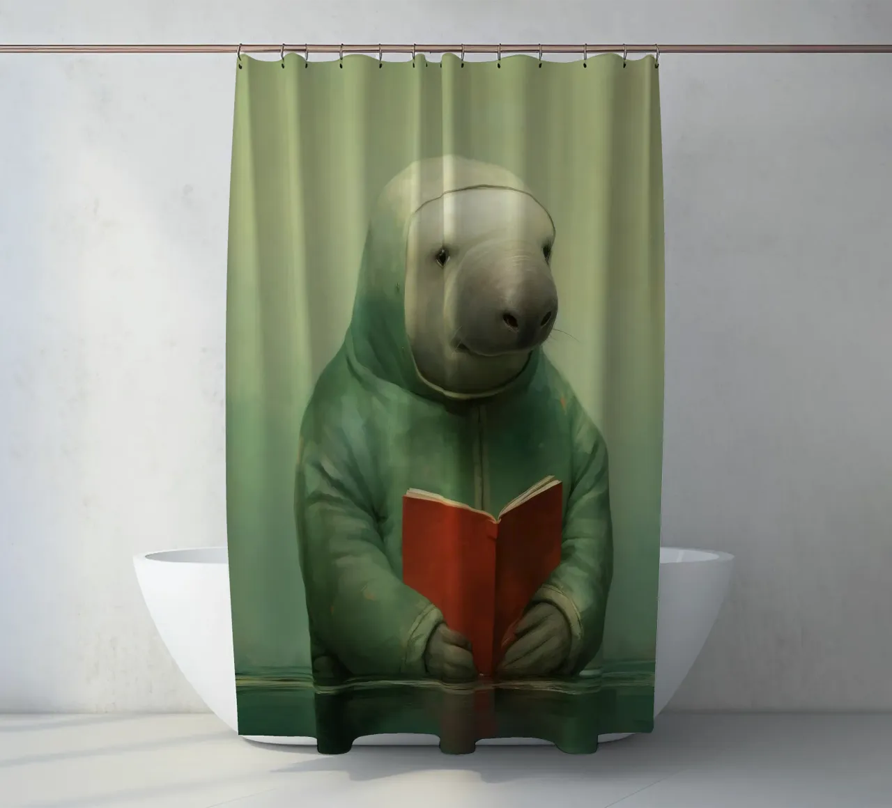 Manatee minimo 1 tenda da doccia da Minimal Animal Art