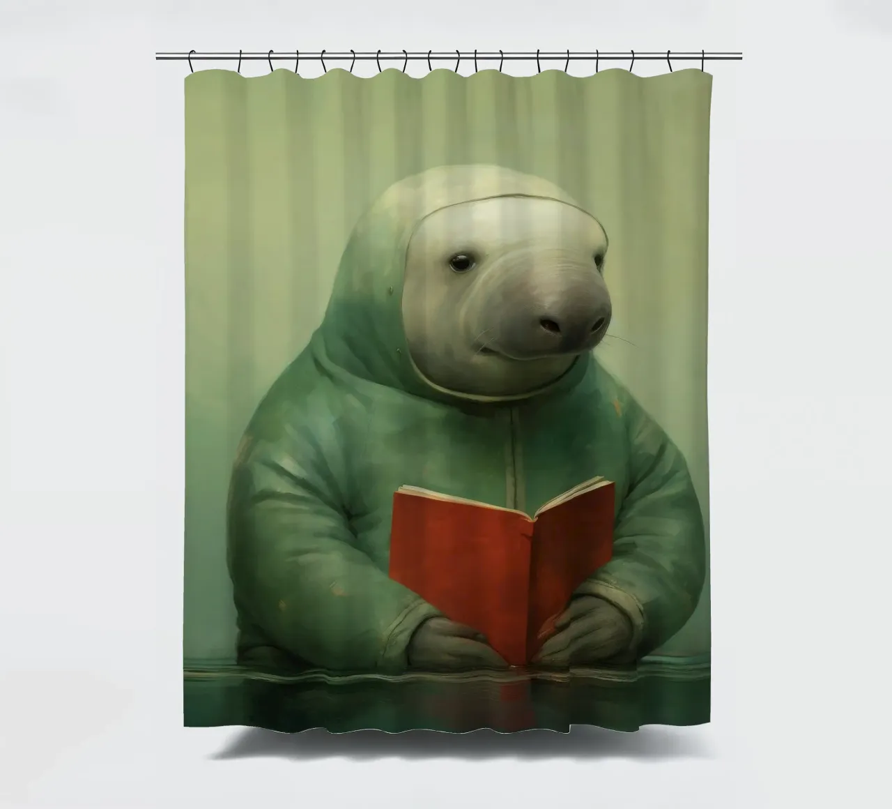 Manatee minimo 1 tenda da doccia da Minimal Animal Art