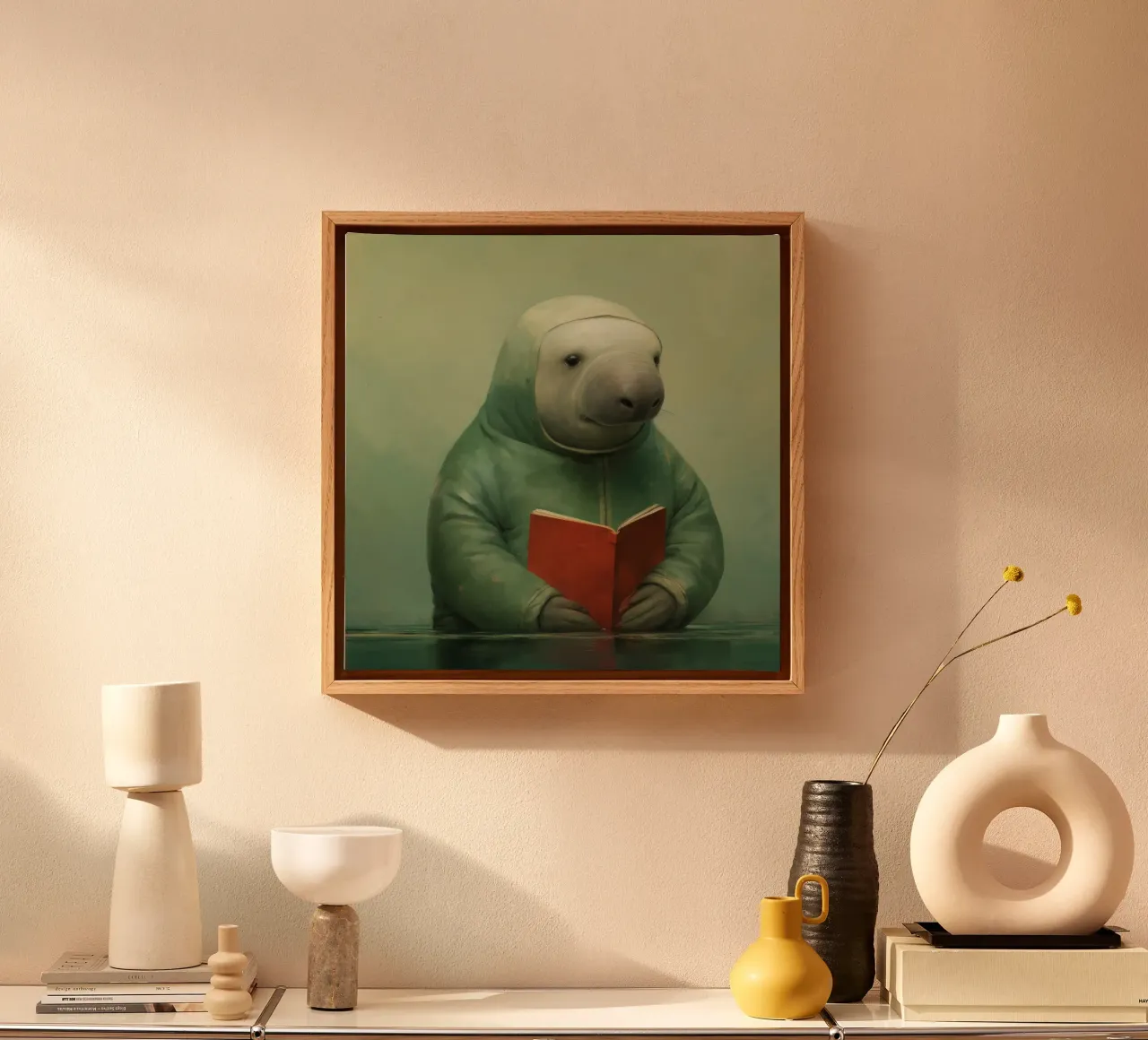 Manatee minimo 1 tela da Minimal Animal Art