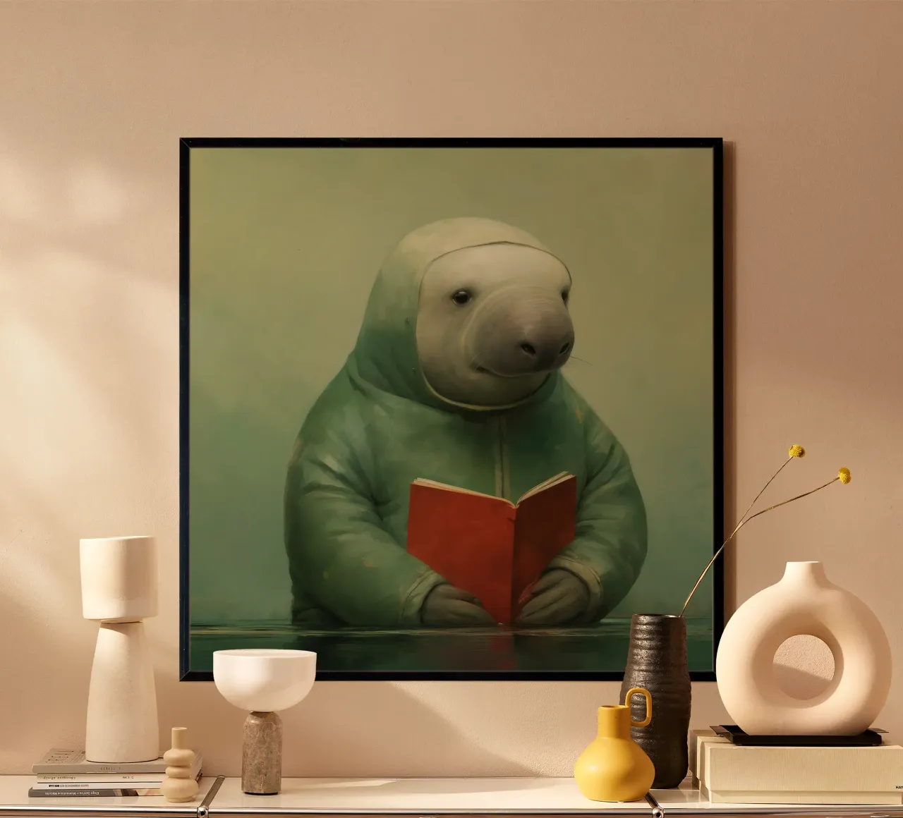 Manatee minimo 1 carta hahnemühle da Minimal Animal Art