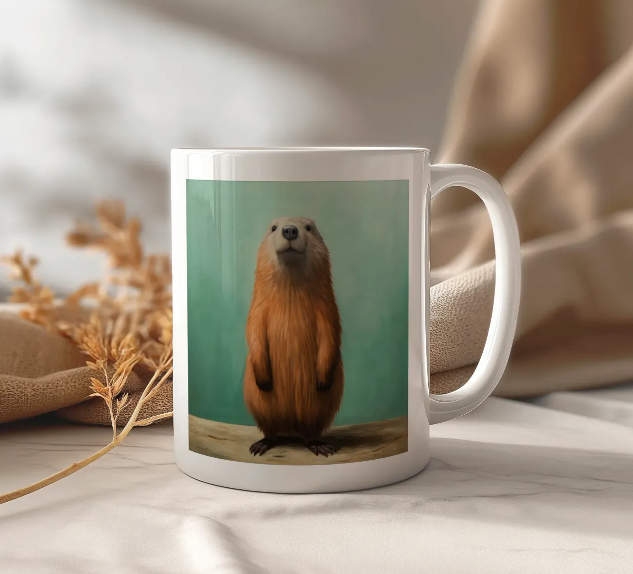 Marmotta minima 2 tazza in ceramica da Minimal Animal Art
