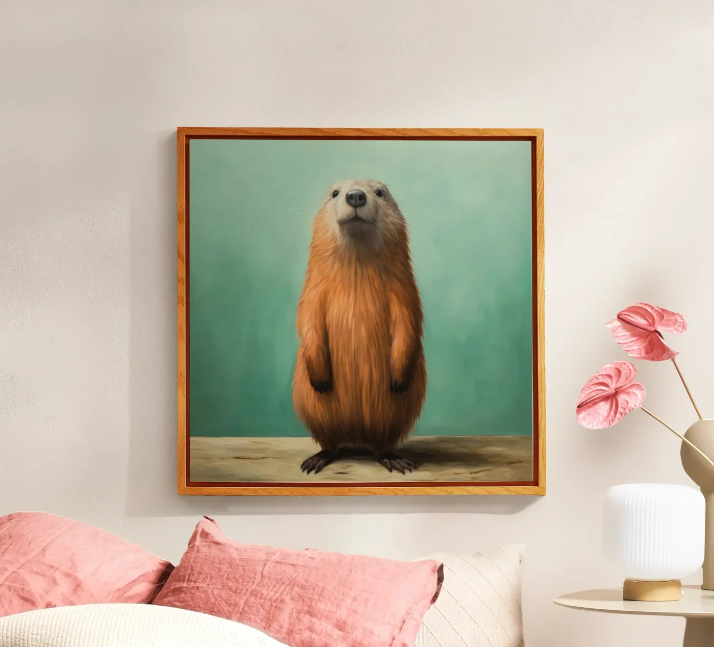 Minimal Marmot acrylic glass by Minimal Animal Art