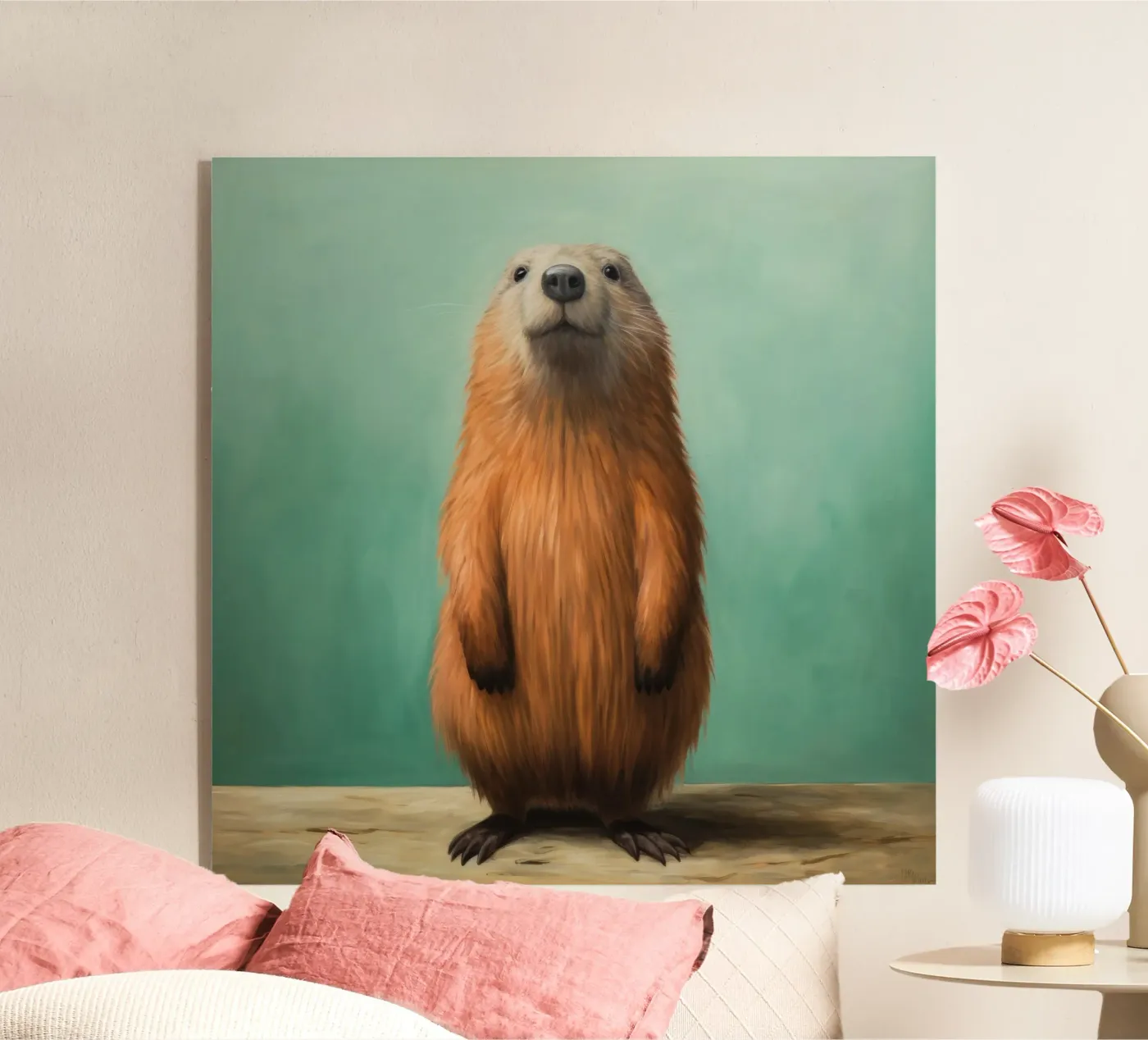 Minimal Marmot acrylic glass by Minimal Animal Art