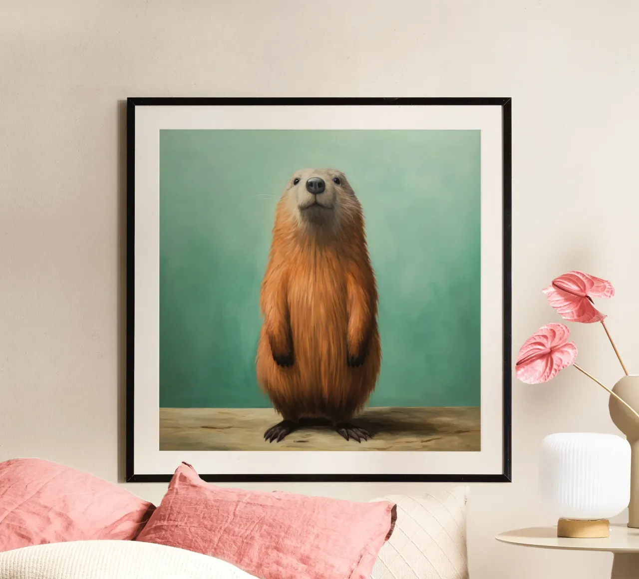 Minimo Marmot poster da Minimal Animal Art