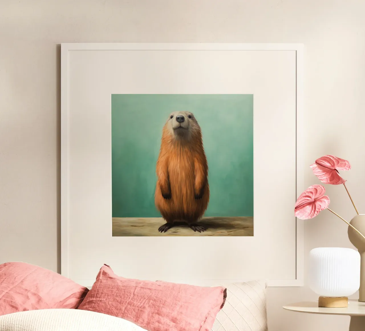 Minimo Marmot poster da Minimal Animal Art