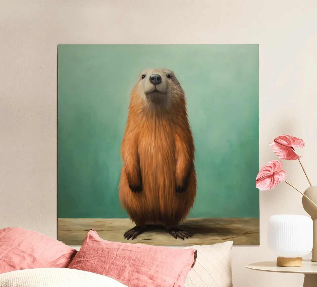 Minimo Marmot poster da Minimal Animal Art