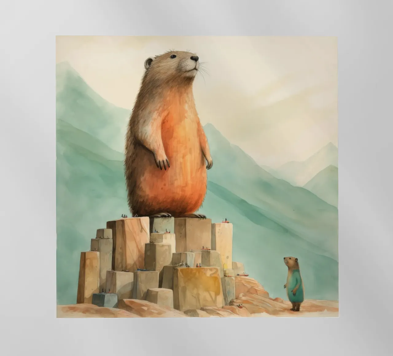 Marmotta minimale 3 pellicola backlit da Minimal Animal Art