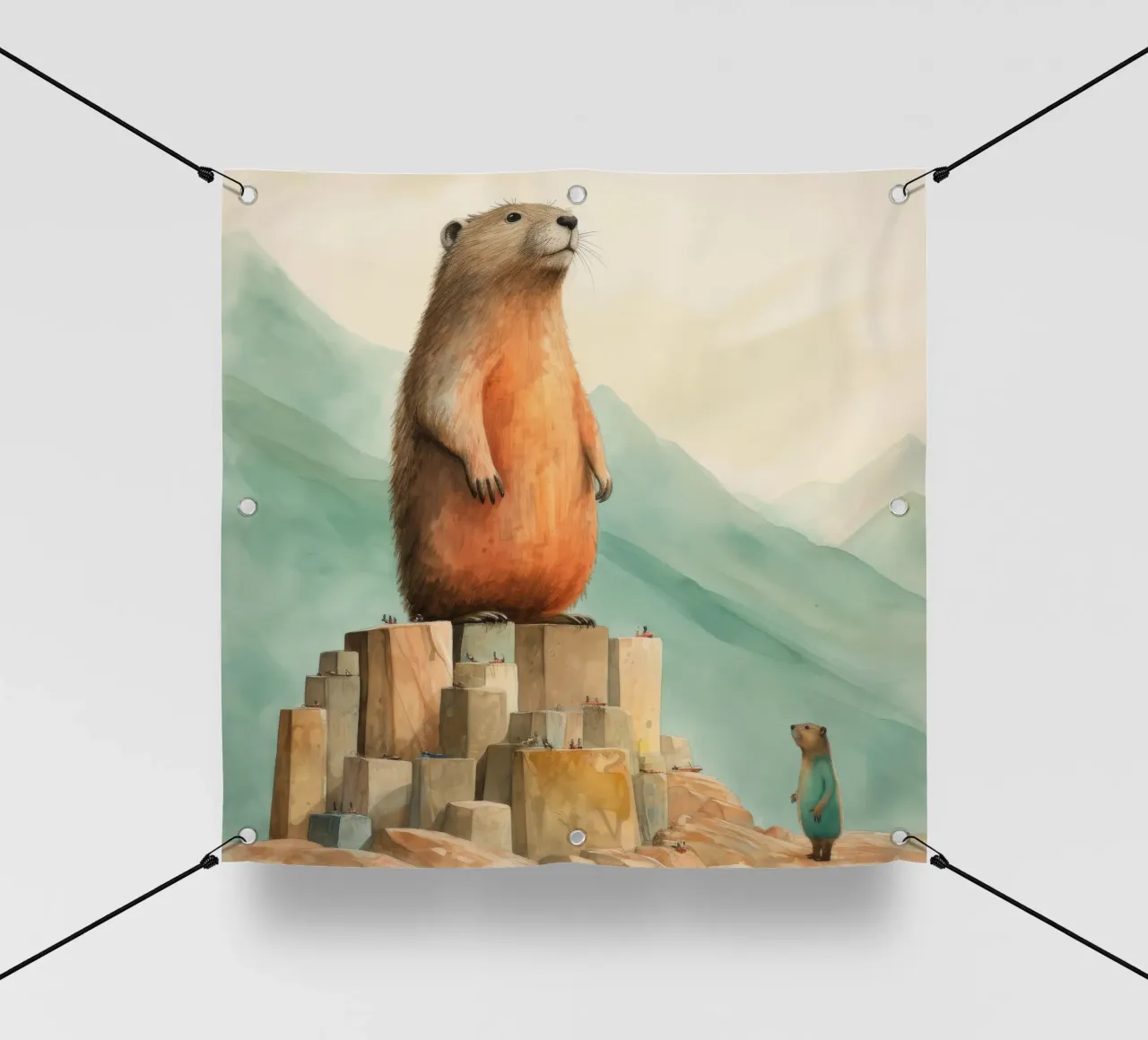 Marmotta minimale 3 telo in pvc da Minimal Animal Art