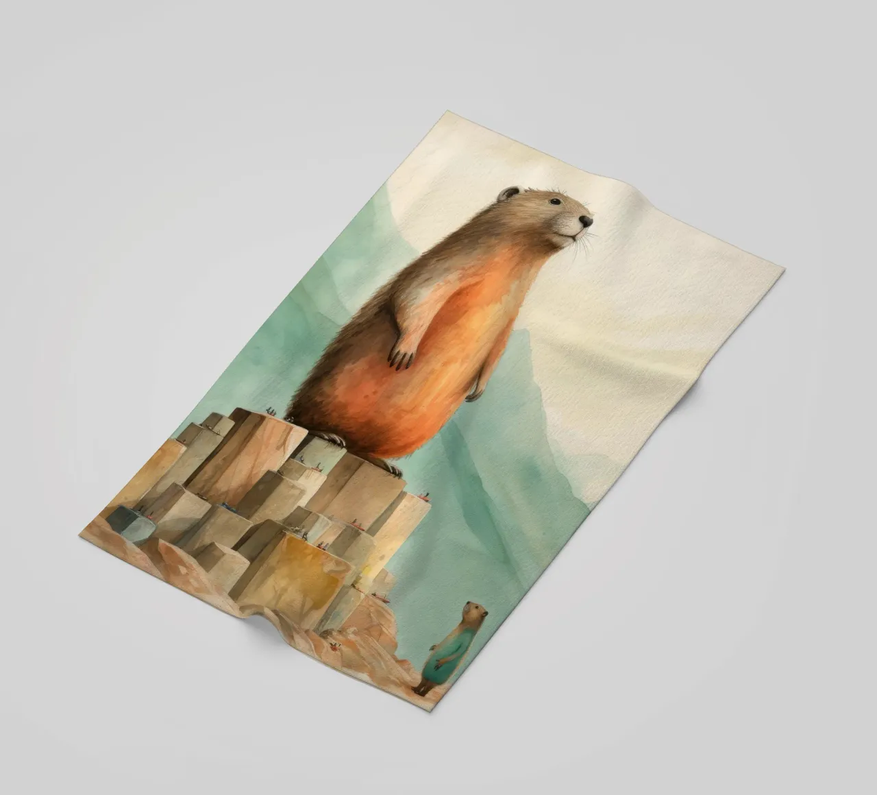 Marmotta minimale 3 telo mare da Minimal Animal Art