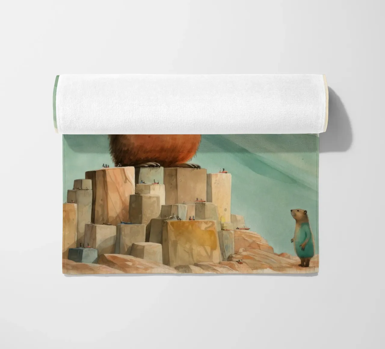 Marmotta minimale 3 telo mare da Minimal Animal Art