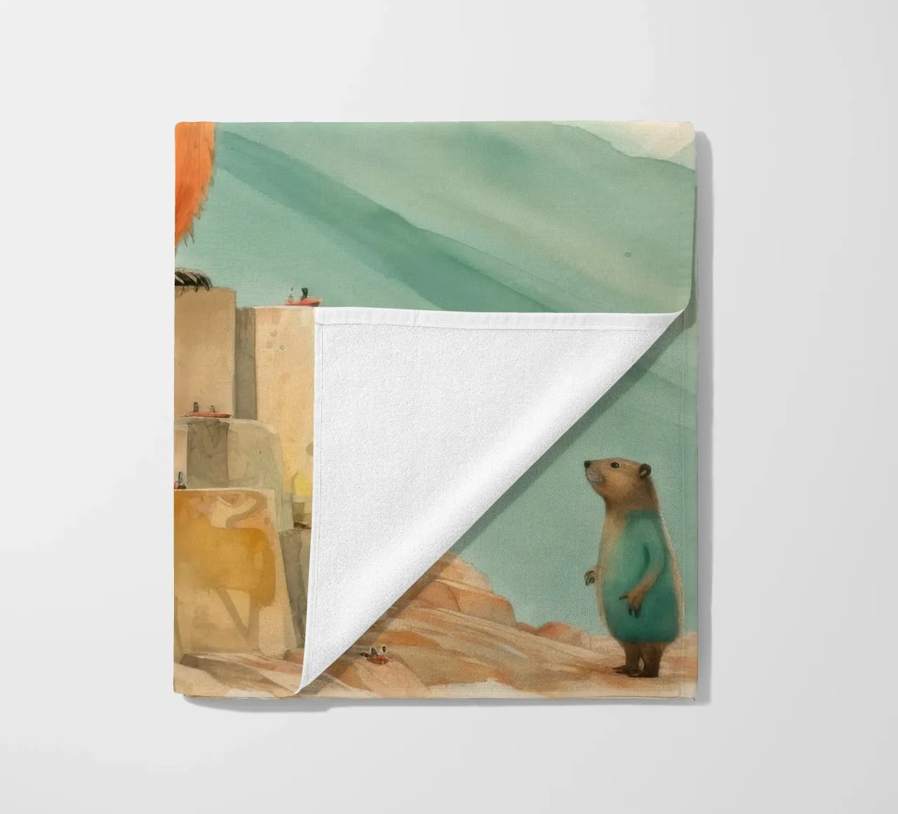 Marmotta minimale 3 telo mare da Minimal Animal Art