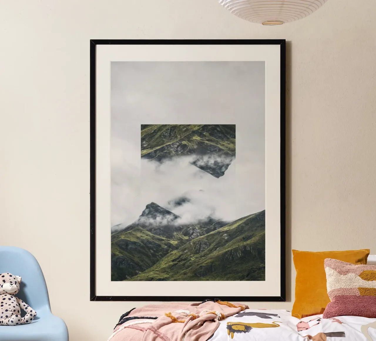 Mania Landscapes Mirrored 1 Andes (Peru) poster con telaio in alluminio da Mania Print Collection
