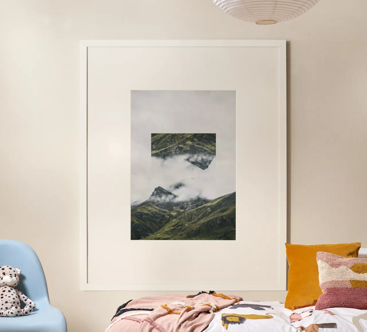Mania Landscapes Mirrored 1 Andes (Peru) poster con telaio in alluminio da Mania Print Collection