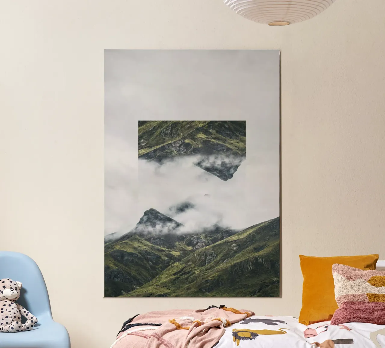 Mania Landscapes Mirrored 1 Andes (Peru) poster con telaio in alluminio da Mania Print Collection