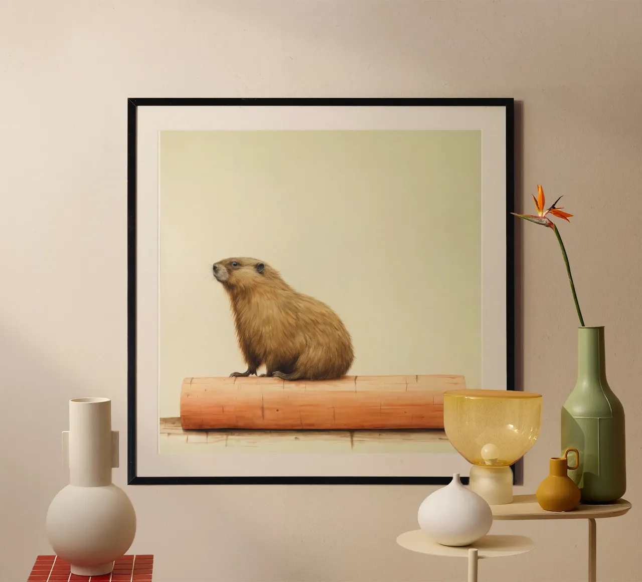 Minimal Murmeltier 1 Hahnemühle von Minimal Animal Art