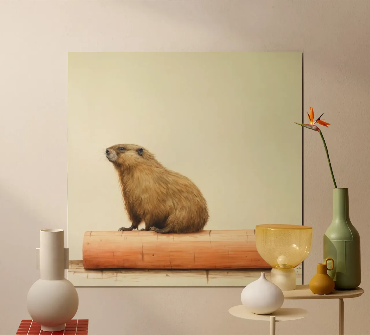 Minimal Murmeltier 1 Hahnemühle von Minimal Animal Art