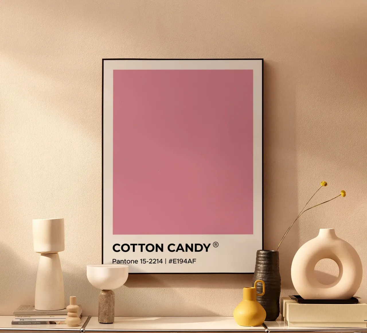 Algodón de azúcar Pantone metacrilato de Paigaam Studio