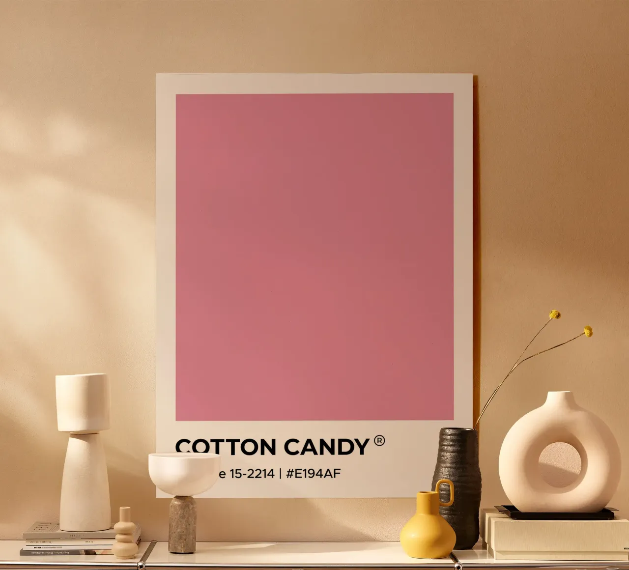 Algodón de azúcar Pantone metacrilato de Paigaam Studio