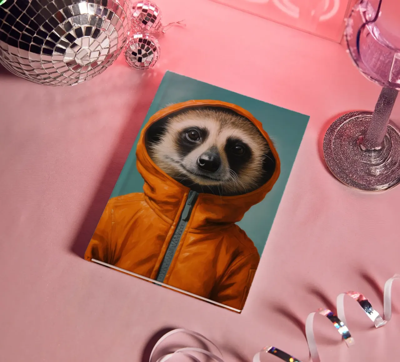 Minimal Meerkat 2 notebook by Minimal Animal Art