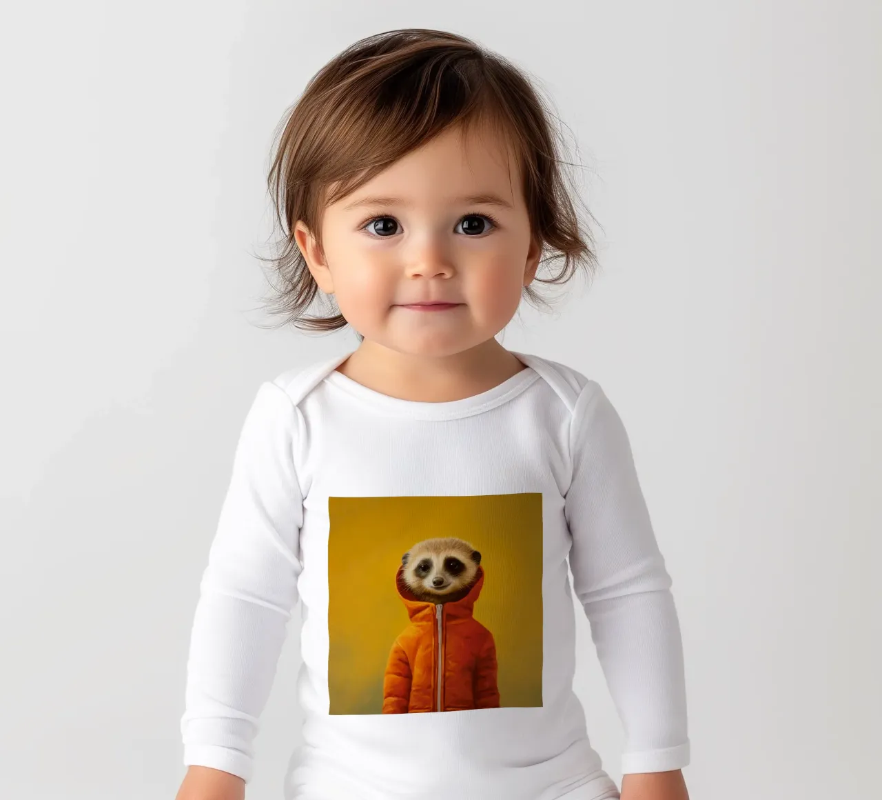 Meerkat minimo 3 body neonato maniche lunghe da Minimal Animal Art