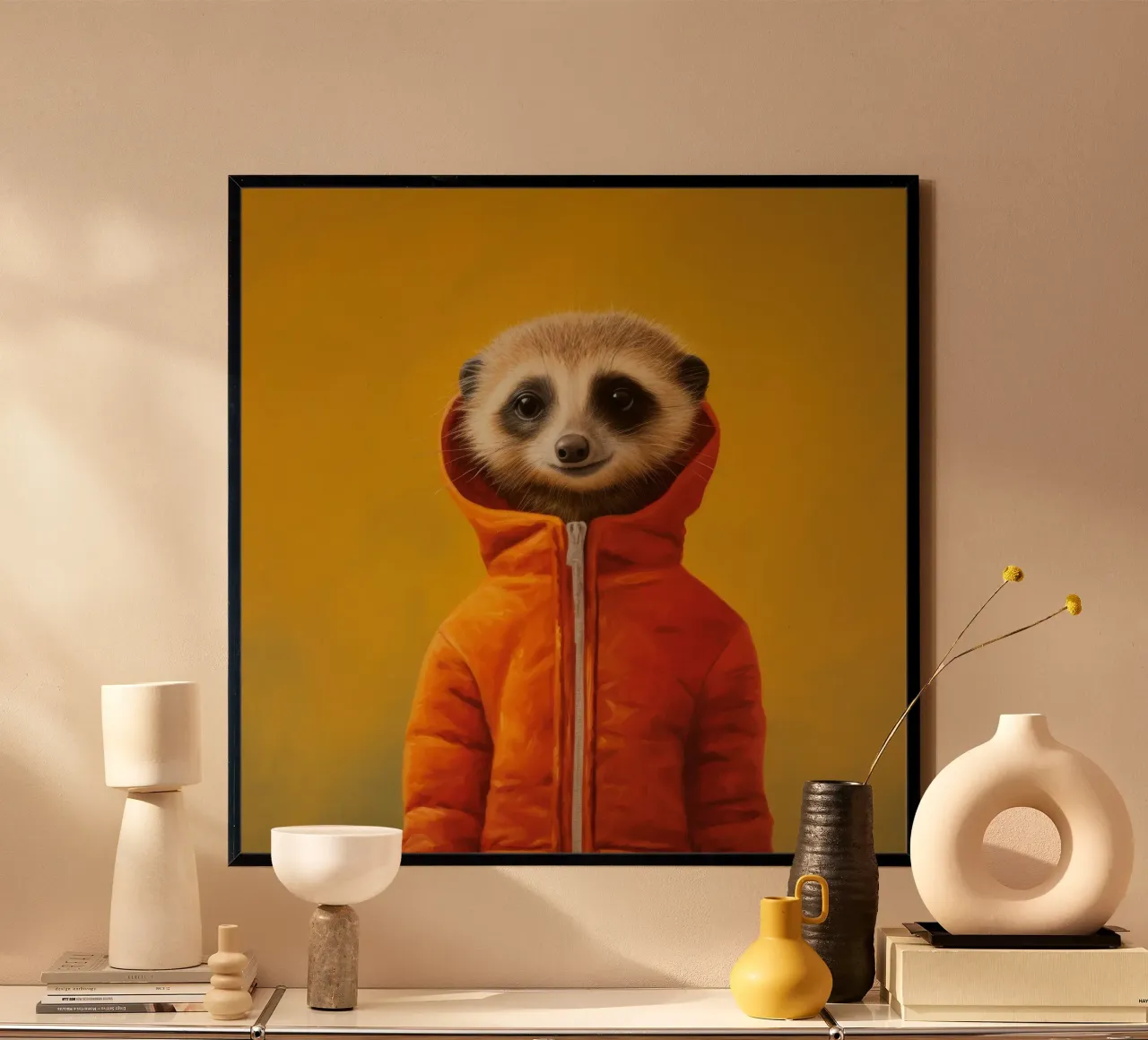 Meerkat minimo 3 carta hahnemühle da Minimal Animal Art