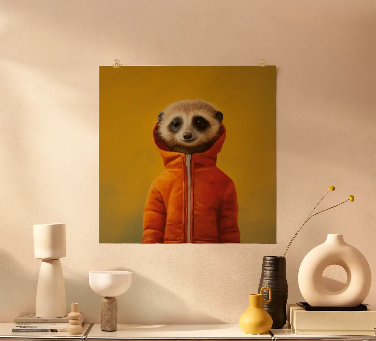 Meerkat minimo 3 carta hahnemühle da Minimal Animal Art