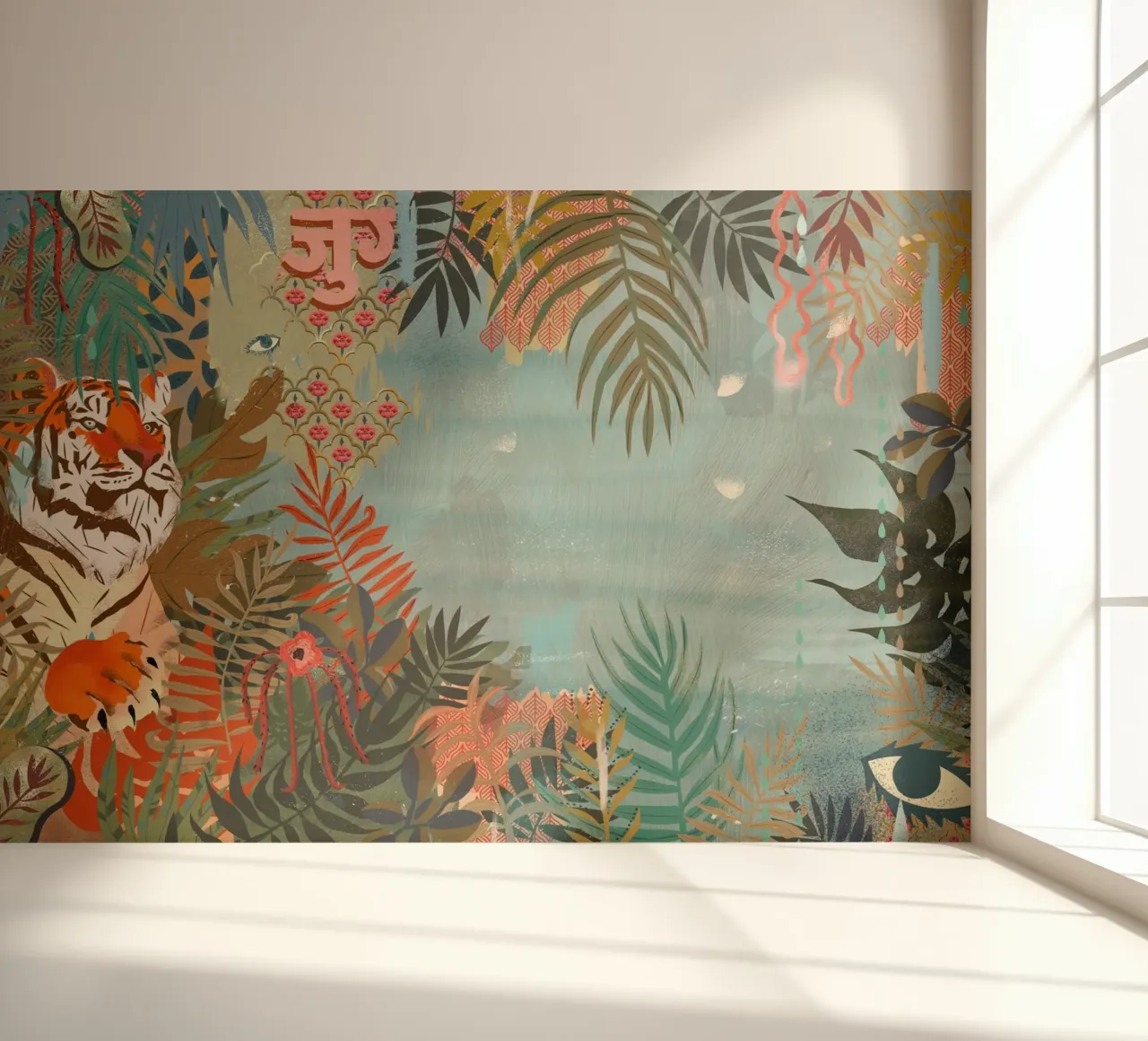 Tijger fotobehang van Kateřina Bažantová