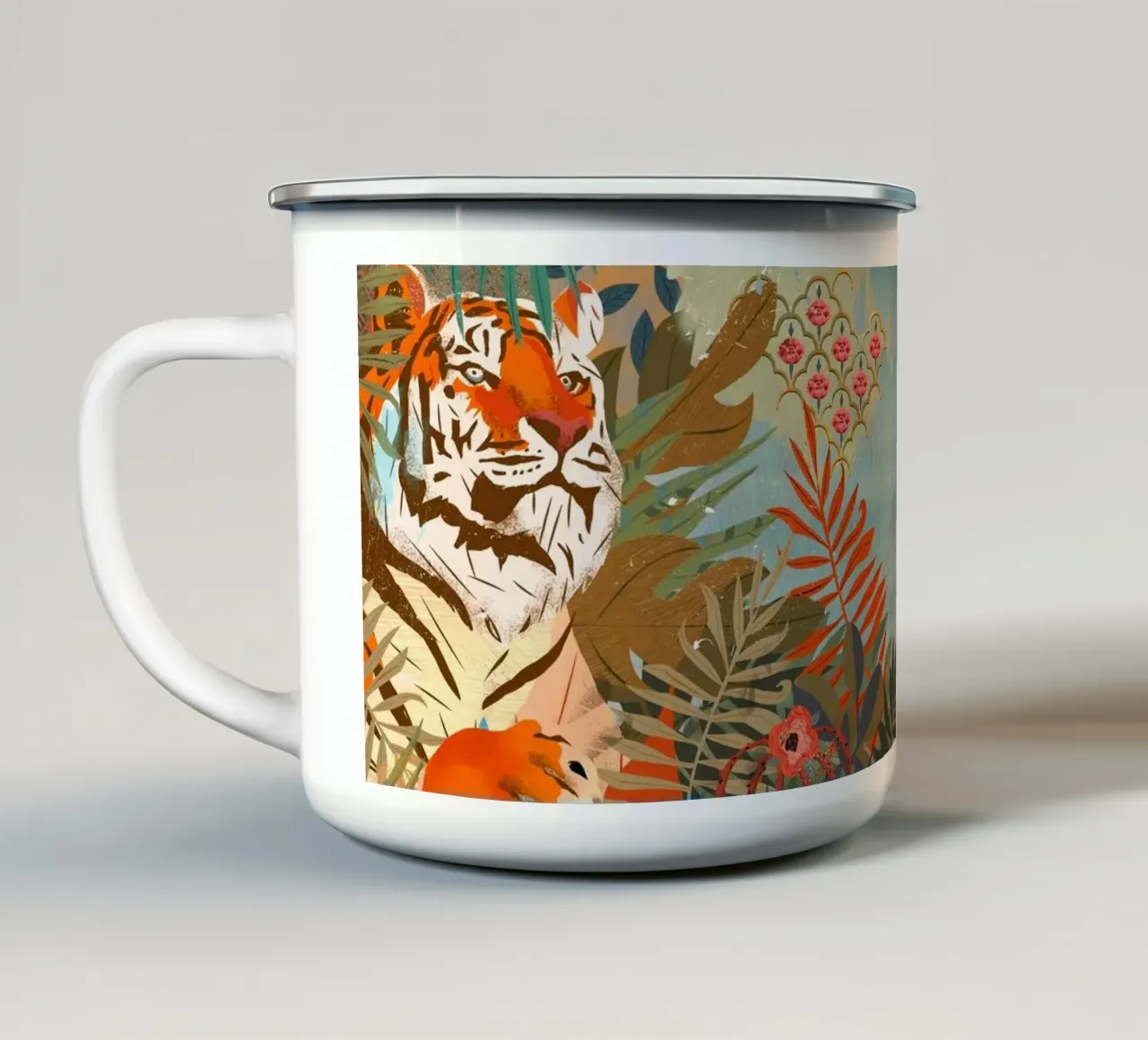 Tigre taza de esmalte de Kateřina Bažantová