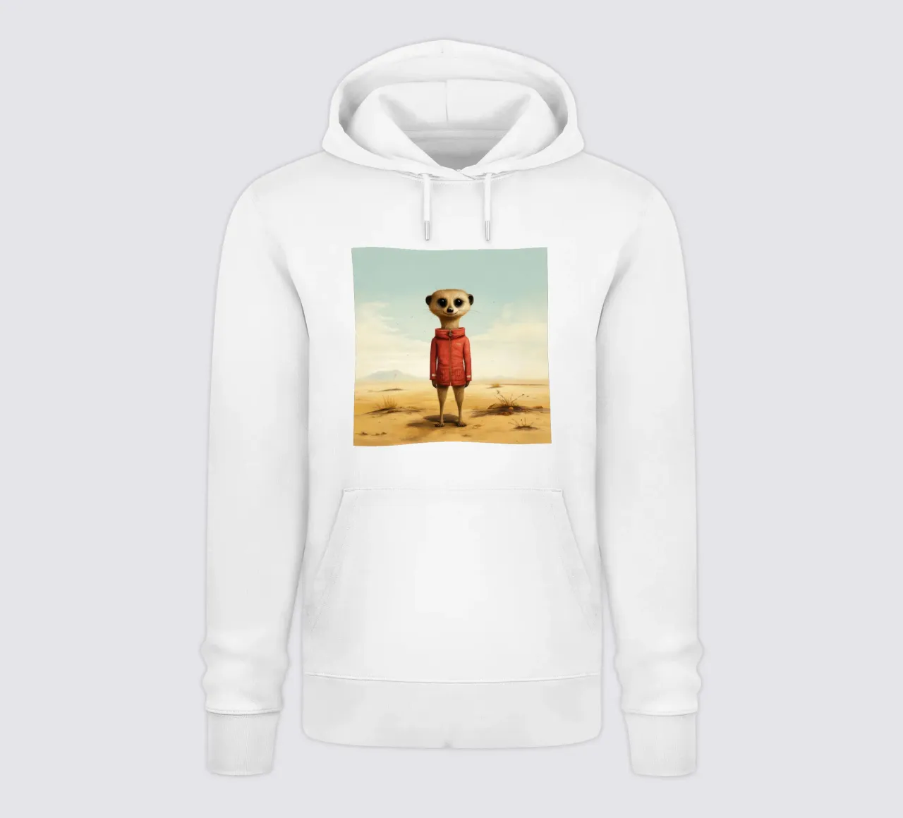 Meerkat minimo 4 felpa con cappuccio da Minimal Animal Art