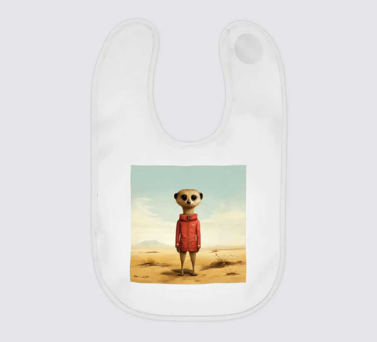 Meerkat minimo 4 bavaglino da Minimal Animal Art