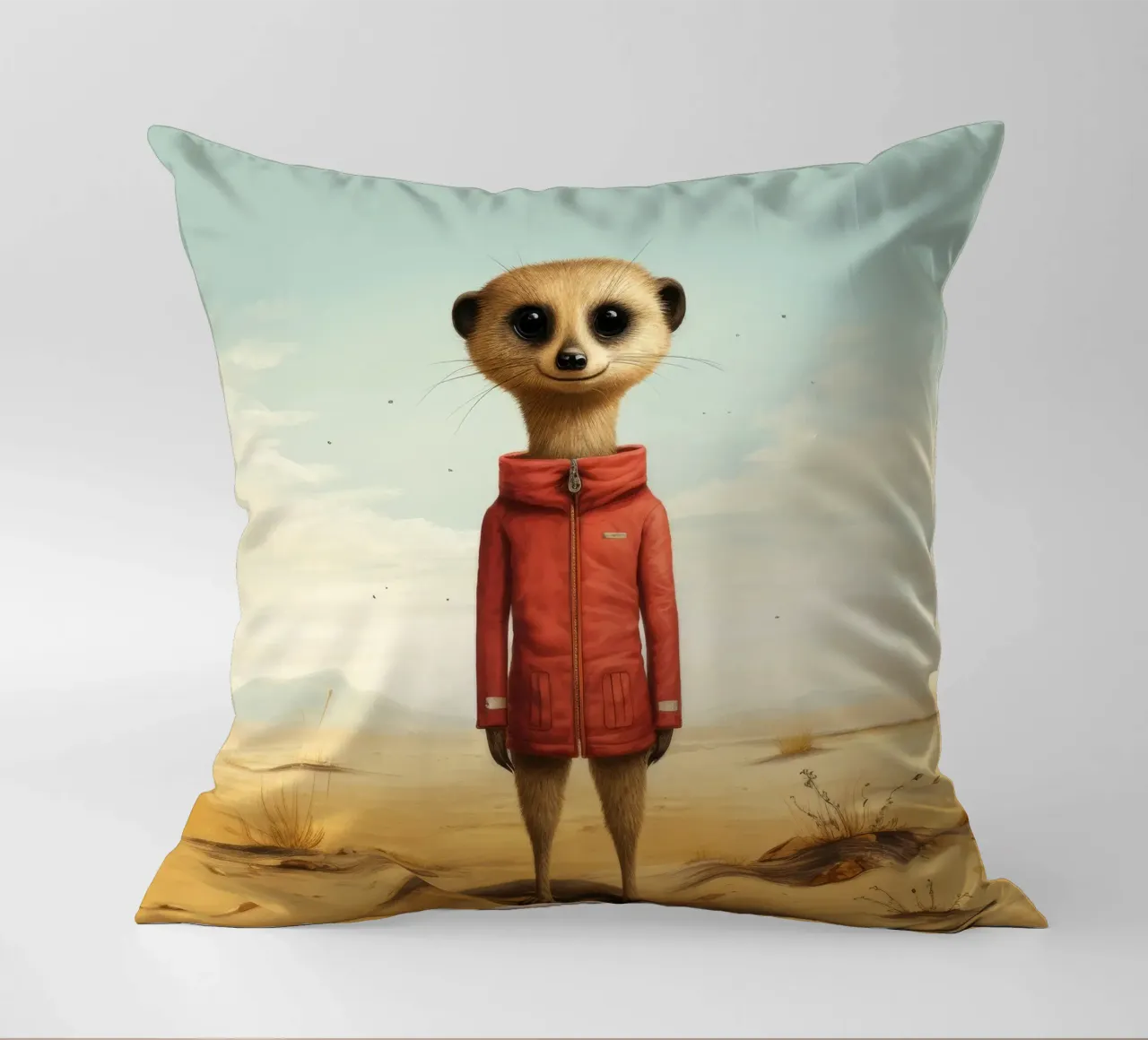 Meerkat minimo 4 cuscino da Minimal Animal Art