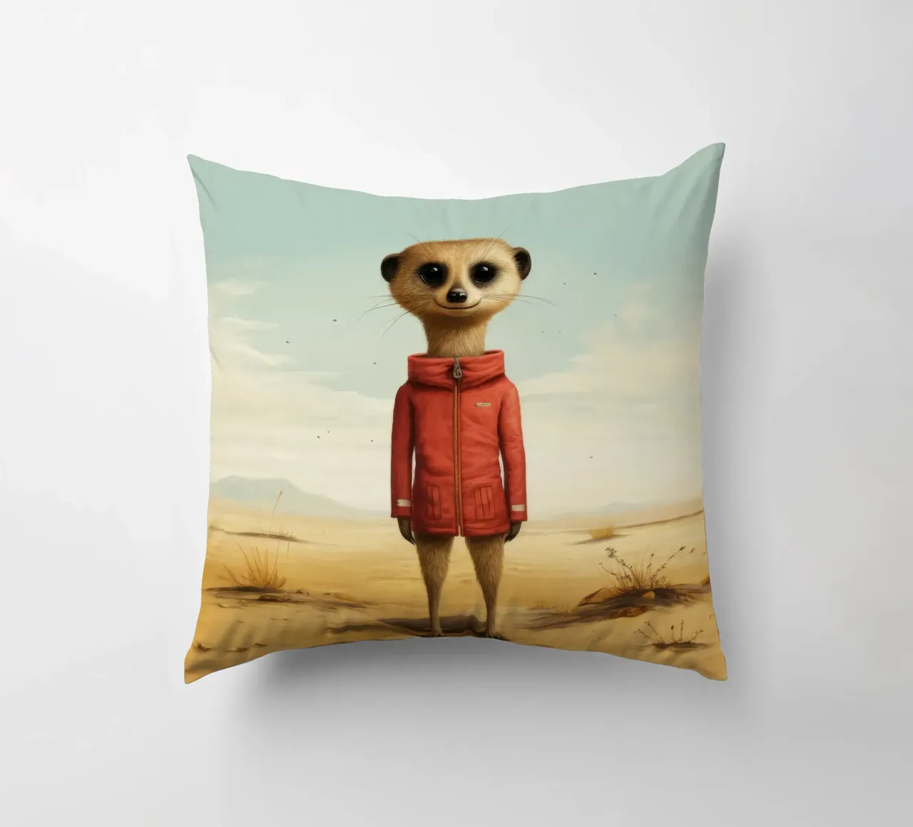 Meerkat minimo 4 cuscino da Minimal Animal Art
