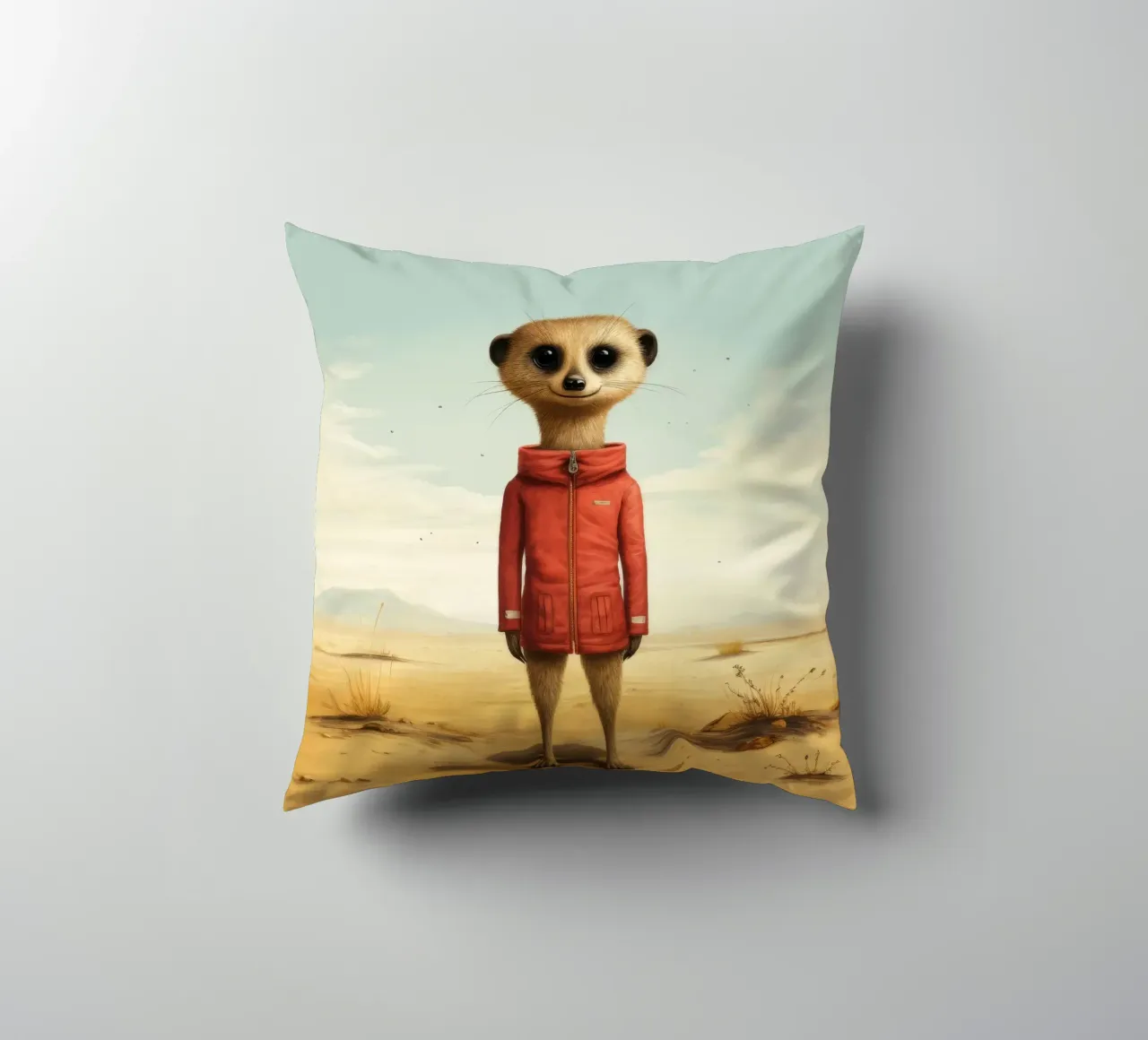 Meerkat minimo 4 cuscino da Minimal Animal Art