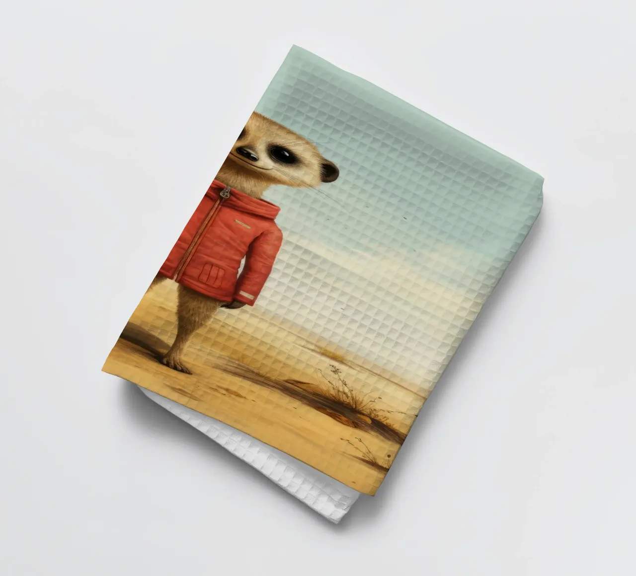 Meerkat minimo 4 canovaccio da cucina da Minimal Animal Art
