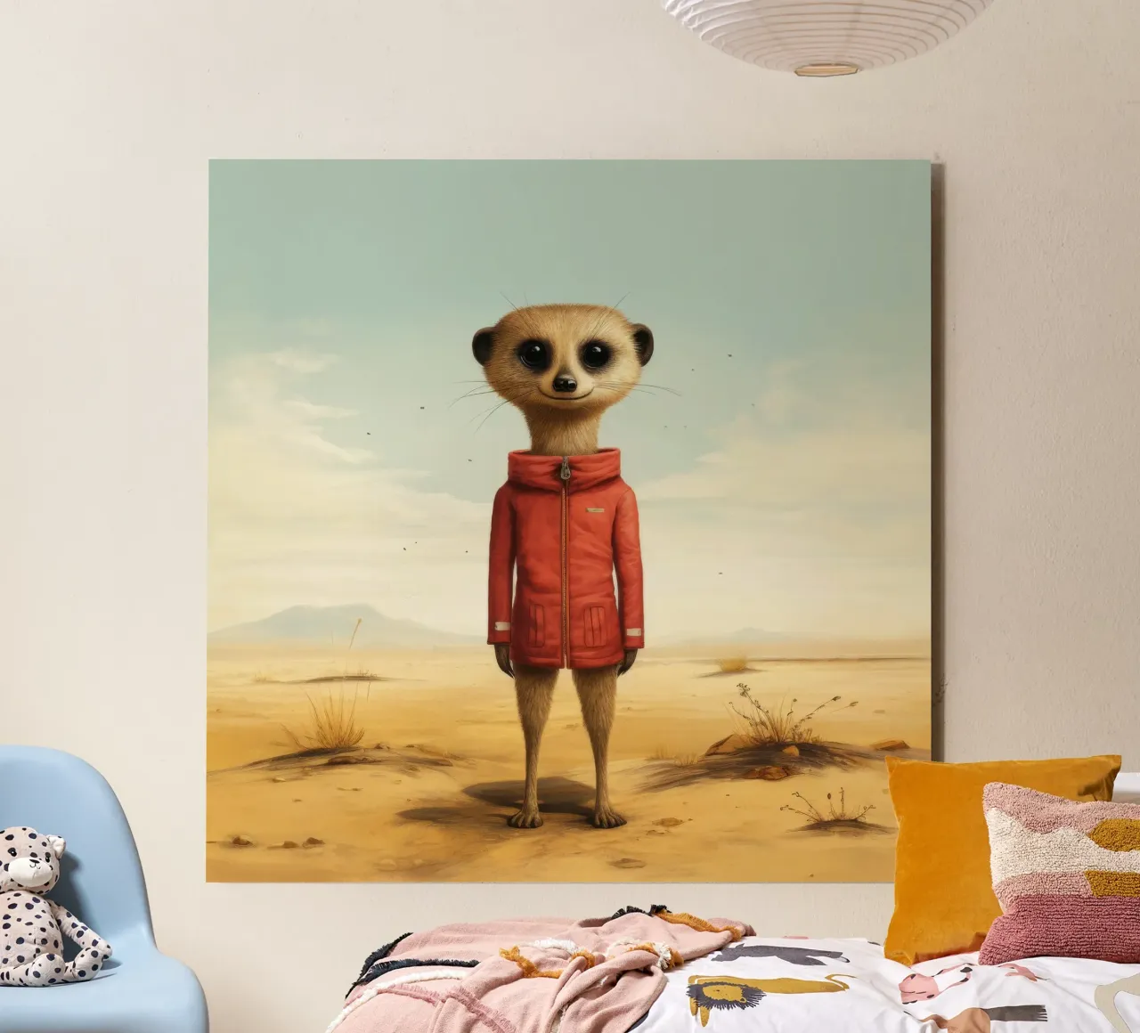 Meerkat minimo 4 alluminio dibond da Minimal Animal Art