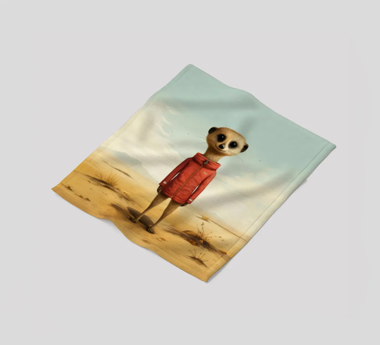 Meerkat minimo 4 coperta in pile da Minimal Animal Art