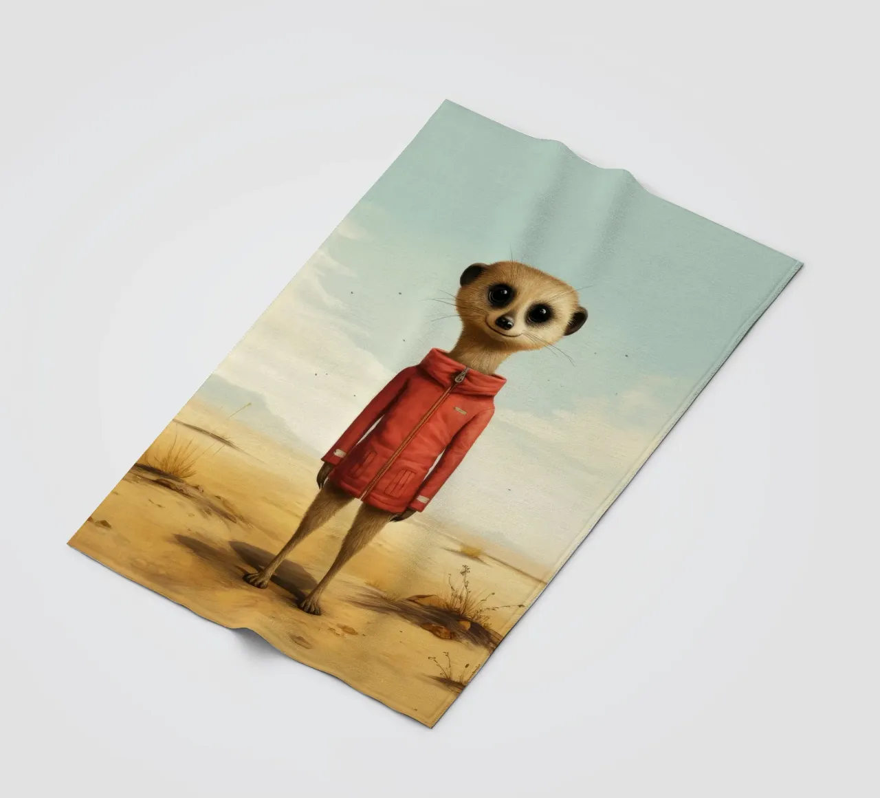 Meerkat minimo 4 coperta in pile da Minimal Animal Art