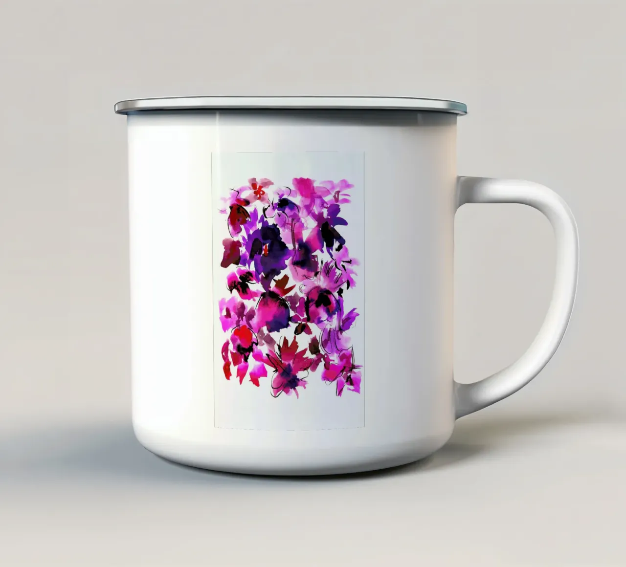 Sara Pink Floral tazza in smalto da Amy Sia