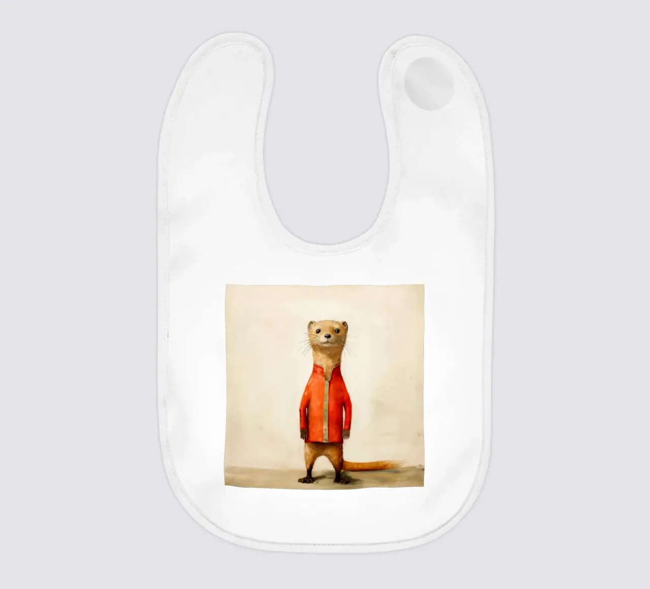 Minimal Mongoose 2 Babylätzchen von Minimal Animal Art