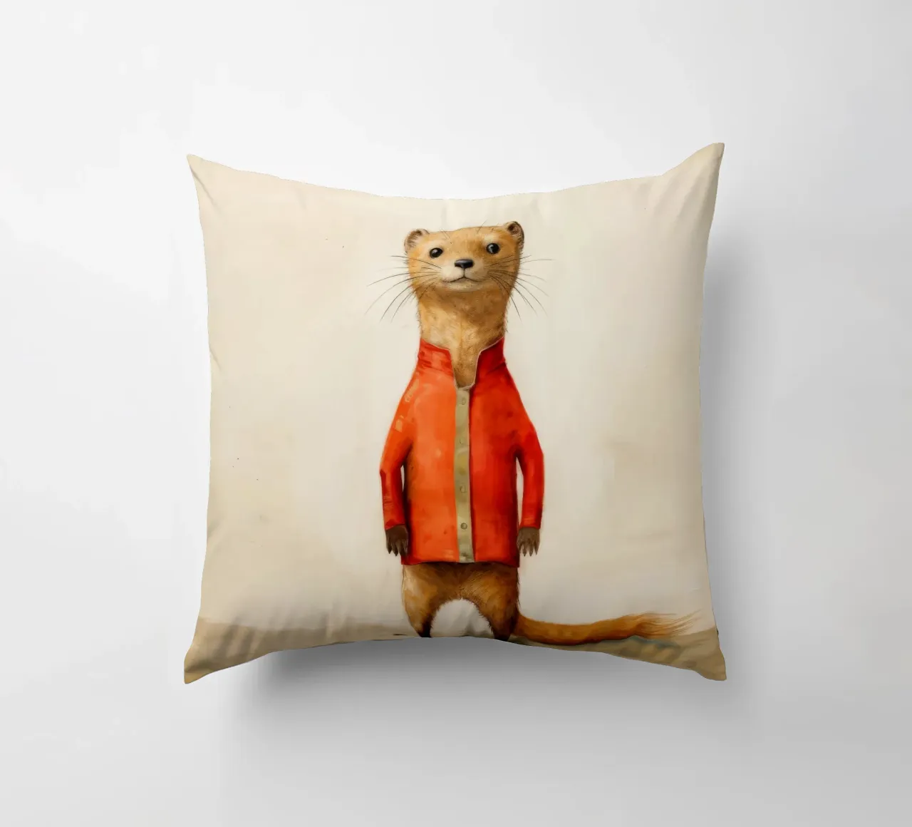 Mangusta minimale 2 cuscino da Minimal Animal Art