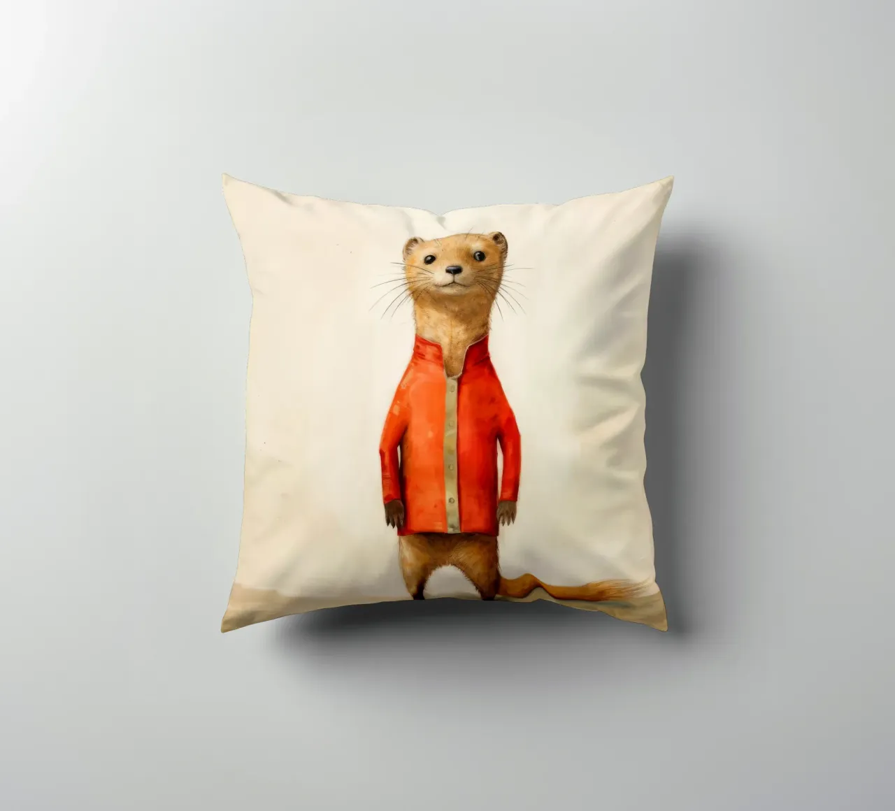 Mangusta minimale 2 cuscino da Minimal Animal Art