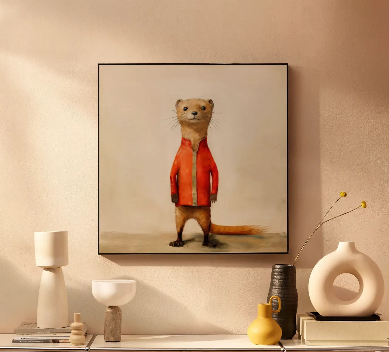 Minimal Mongoose 2 alu-dibond by Minimal Animal Art
