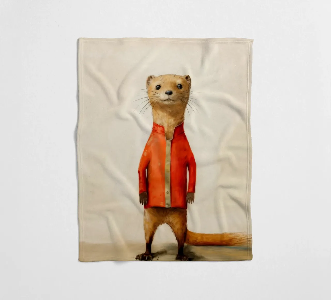 Minimal Mongoose 2 Fleecedecke von Minimal Animal Art
