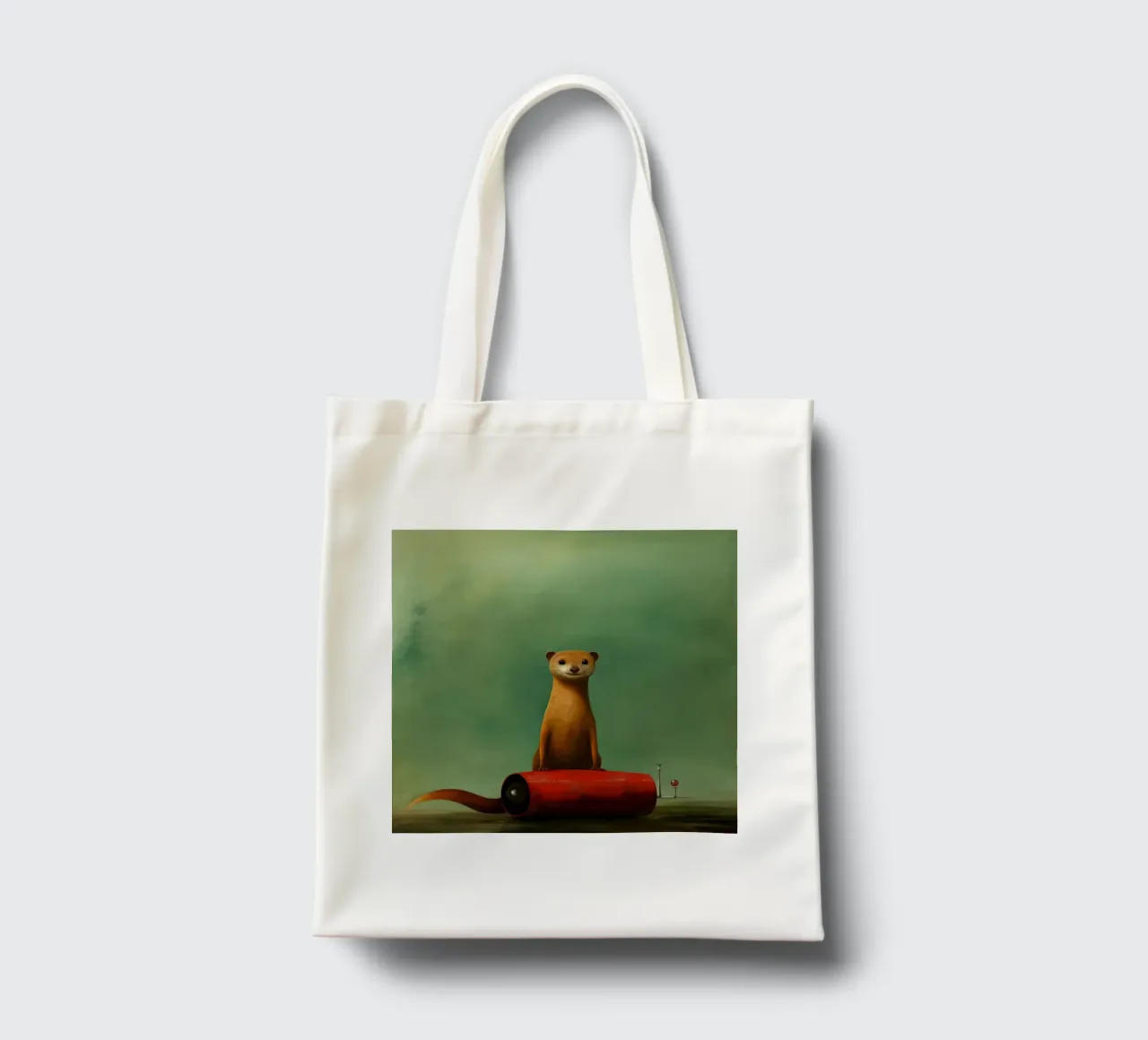 Minimal Mongoose 3 Jutebeutel von Minimal Animal Art
