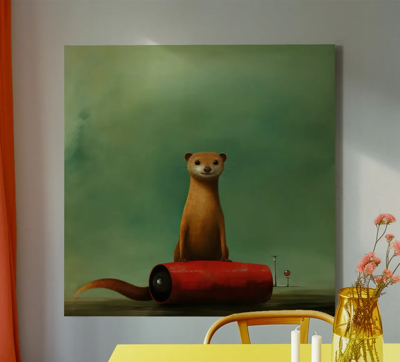 Minimal Mongoose 3 canvas by Minimal Animal Art