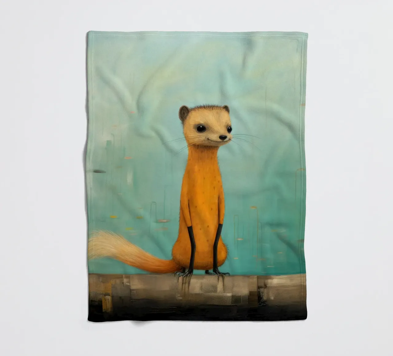 Minimal Mongoose 4 Fleecedecke von Minimal Animal Art